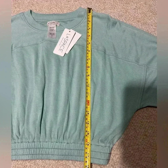 L*Space Day Tripper Pullover Pool NWT cropped lightweight sweatshirt. Size Small - Picture 8 of 11